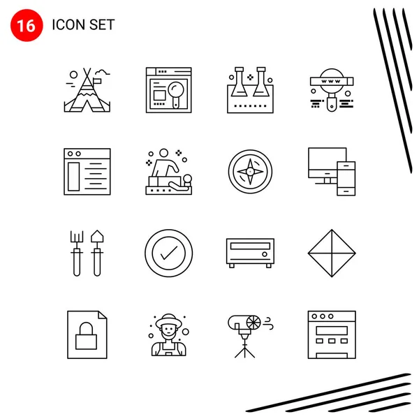 Conjunto Iconos Creativos Universales Simplemente Vector Ilustraciones Para Aplicaciones Web — Vector de stock