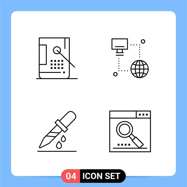 Conjunto Iconos Creativos Universales Simplemente Vector Ilustraciones Para Aplicaciones Web — Vector de stock