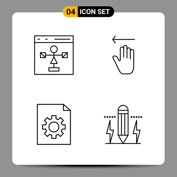 Conjunto Iconos Creativos Universales Simplemente Vector Ilustraciones Para Aplicaciones Web — Vector de stock