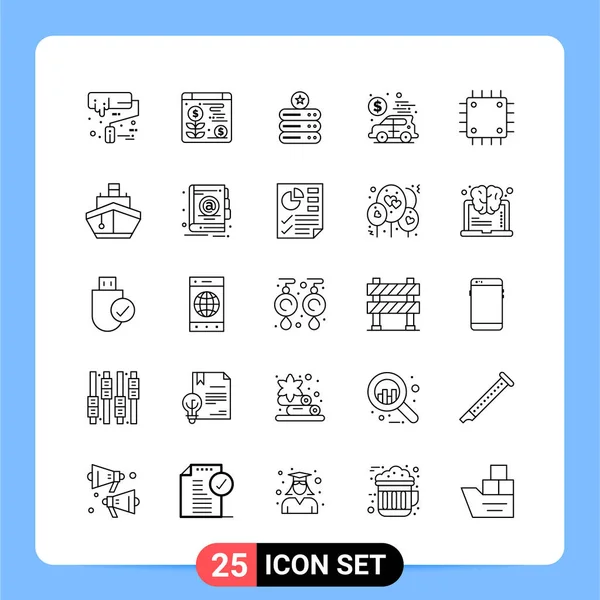 Conjunto Iconos Creativos Universales Simplemente Vector Ilustraciones Para Aplicaciones Web — Vector de stock