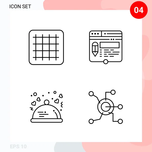 Conjunto Iconos Creativos Universales Simplemente Vector Ilustraciones Para Aplicaciones Web — Vector de stock