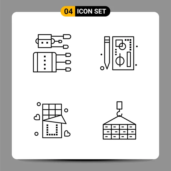 Set Universal Creative Icons Simply Vector Illustrations Web Mobile Apps — Stock Vector