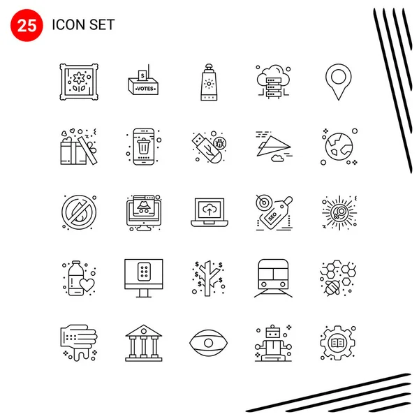 Conjunto Iconos Creativos Universales Simplemente Vector Ilustraciones Para Aplicaciones Web — Vector de stock