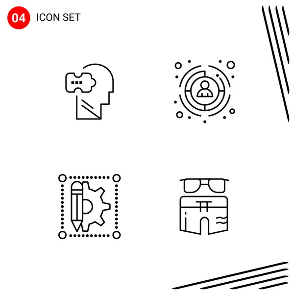 Conjunto Iconos Creativos Universales Simplemente Vector Ilustraciones Para Aplicaciones Web — Vector de stock