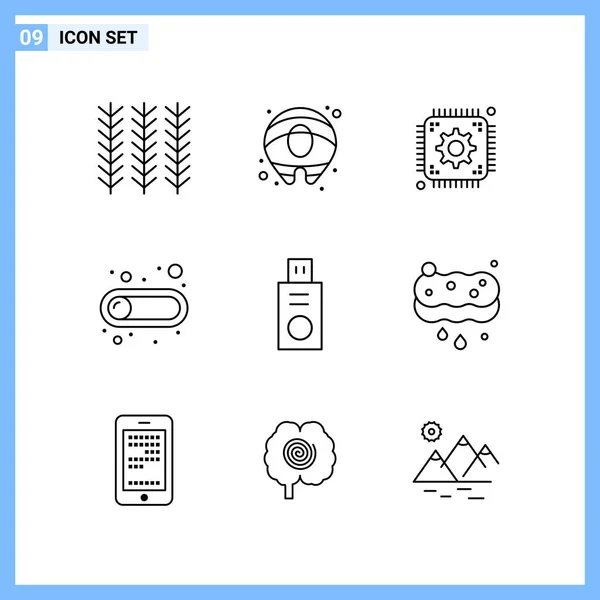 Set Universal Creative Icons Simply Vector Illustrations Web Mobile Apps — Stock Vector