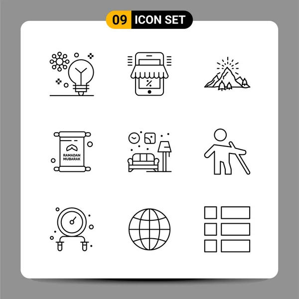 Conjunto Iconos Creativos Universales Simplemente Vector Ilustraciones Para Aplicaciones Web — Vector de stock