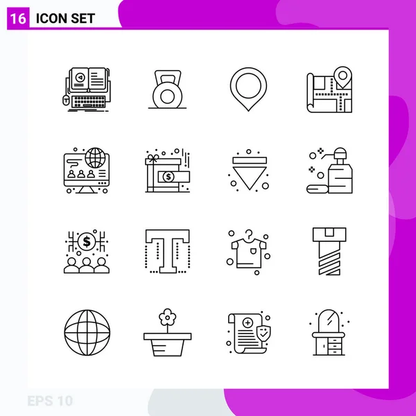 Set Universal Creative Icons Simply Vector Illustrations Web Mobile Apps — Stock Vector