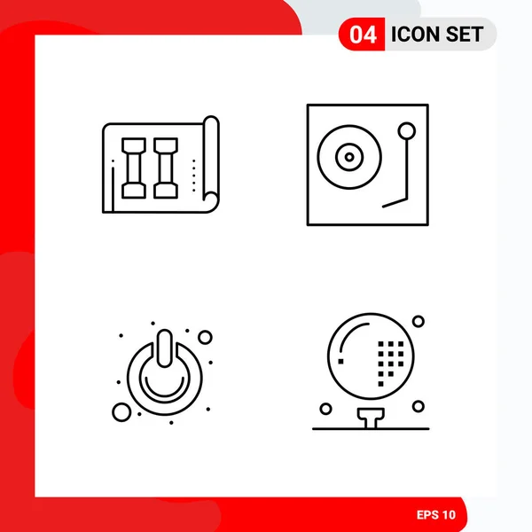 Conjunto Iconos Creativos Universales Simplemente Vector Ilustraciones Para Aplicaciones Web — Vector de stock