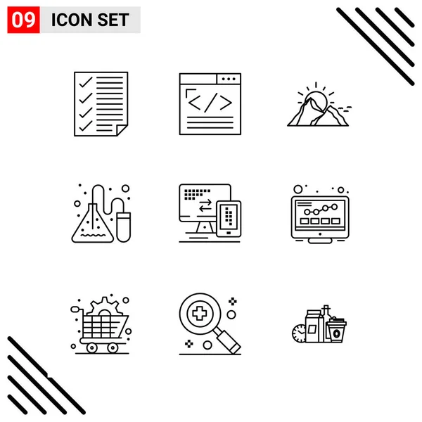 Conjunto Iconos Creativos Universales Simplemente Vector Ilustraciones Para Aplicaciones Web — Archivo Imágenes Vectoriales