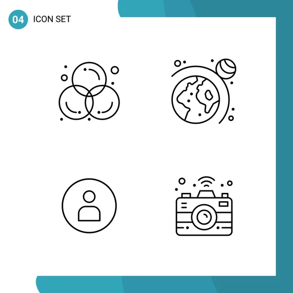 Conjunto Iconos Creativos Universales Simplemente Vector Ilustraciones Para Aplicaciones Web — Vector de stock