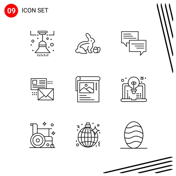 Conjunto Iconos Creativos Universales Simplemente Vector Ilustraciones Para Aplicaciones Web — Vector de stock