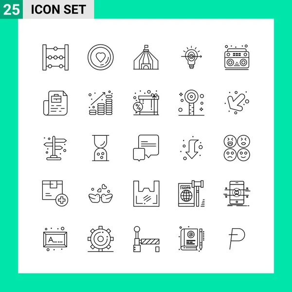 Conjunto Iconos Creativos Universales Simplemente Vector Ilustraciones Para Aplicaciones Web — Vector de stock