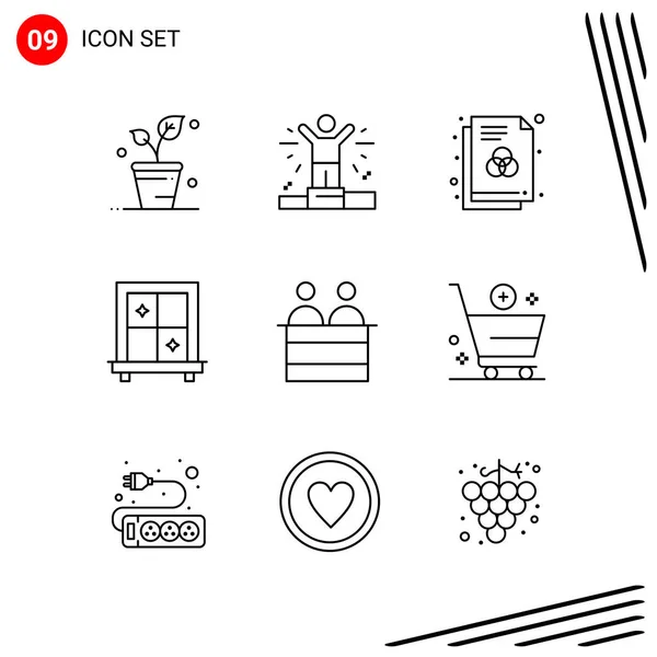 Set Universal Creative Icons Simply Vector Illustrations Web Mobile Apps — Stock Vector