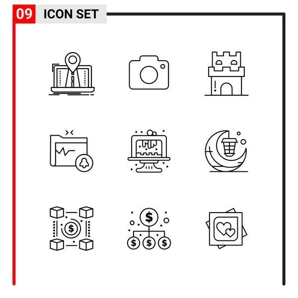 Conjunto Iconos Creativos Universales Simplemente Vector Ilustraciones Para Aplicaciones Web — Vector de stock