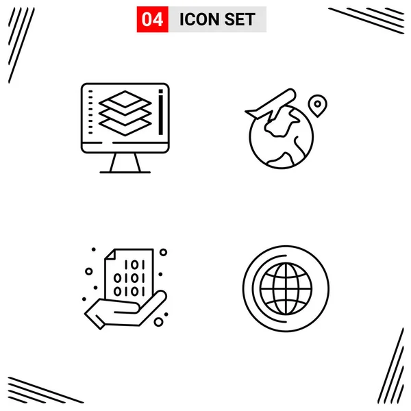 Conjunto Iconos Creativos Universales Simplemente Vector Ilustraciones Para Aplicaciones Web — Vector de stock