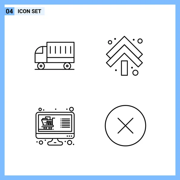 Set Universal Creative Icons Simply Vector Illustrations Web Mobile Apps — Stock Vector