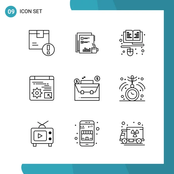 Set Universal Creative Icons Simply Vector Illustrations Web Mobile Apps — Stock Vector