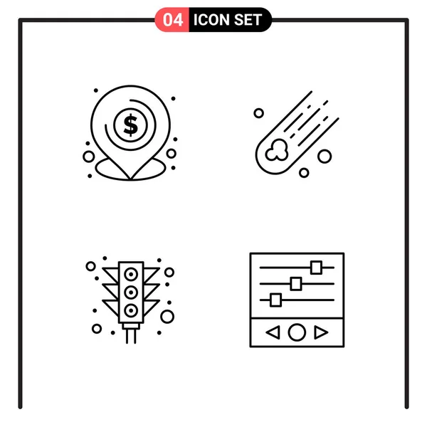 Conjunto Iconos Creativos Universales Simplemente Vector Ilustraciones Para Aplicaciones Web — Archivo Imágenes Vectoriales