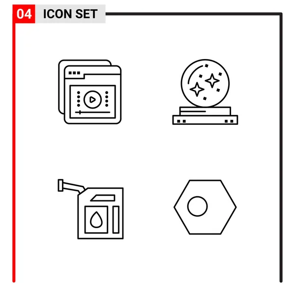 Set Universeller Kreativer Symbole Einfach Vektorillustrationen Für Web Und Mobile — Stockvektor