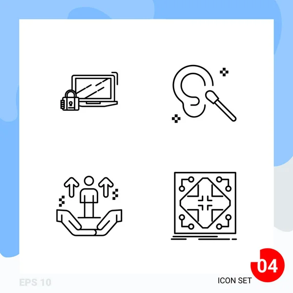 Conjunto Iconos Creativos Universales Simplemente Vector Ilustraciones Para Aplicaciones Web — Vector de stock