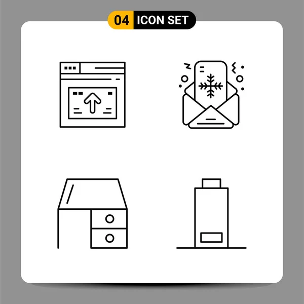 Set Universal Creative Icons Simply Vector Illustrations Web Mobile Apps — Stock Vector