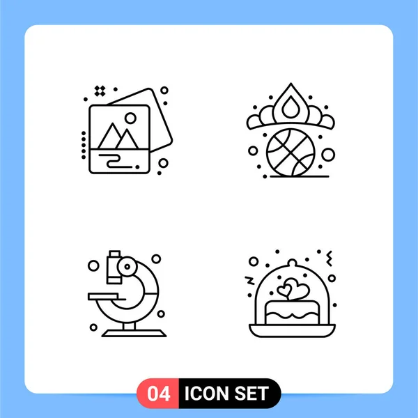 Conjunto Iconos Creativos Universales Simplemente Vector Ilustraciones Para Aplicaciones Web — Archivo Imágenes Vectoriales