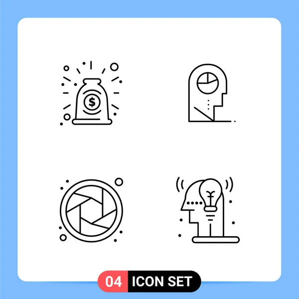 Conjunto Iconos Creativos Universales Simplemente Vector Ilustraciones Para Aplicaciones Web — Vector de stock