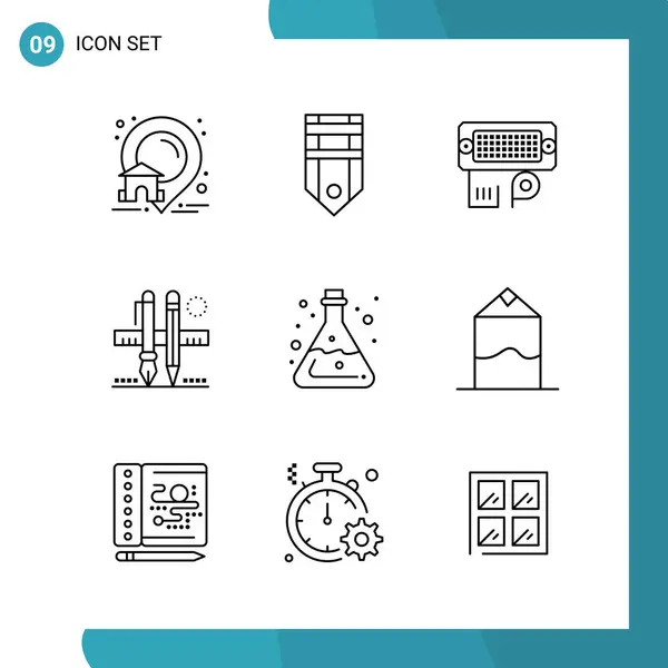 Conjunto Iconos Creativos Universales Simplemente Vector Ilustraciones Para Aplicaciones Web — Archivo Imágenes Vectoriales