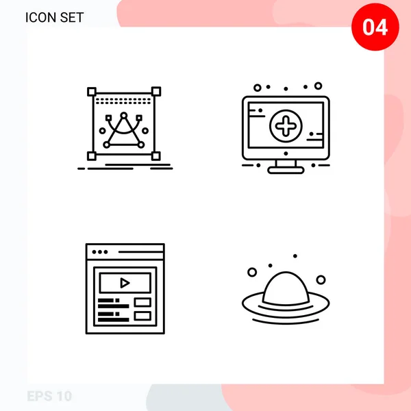 Conjunto Iconos Creativos Universales Simplemente Vector Ilustraciones Para Aplicaciones Web — Vector de stock