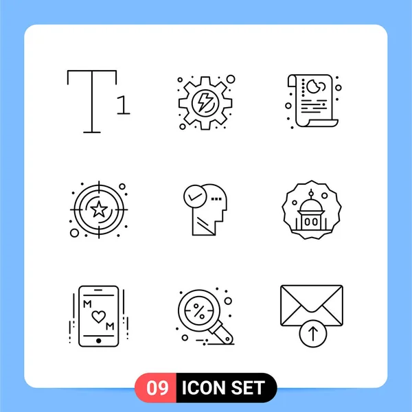 Conjunto Iconos Creativos Universales Simplemente Vector Ilustraciones Para Aplicaciones Web — Vector de stock