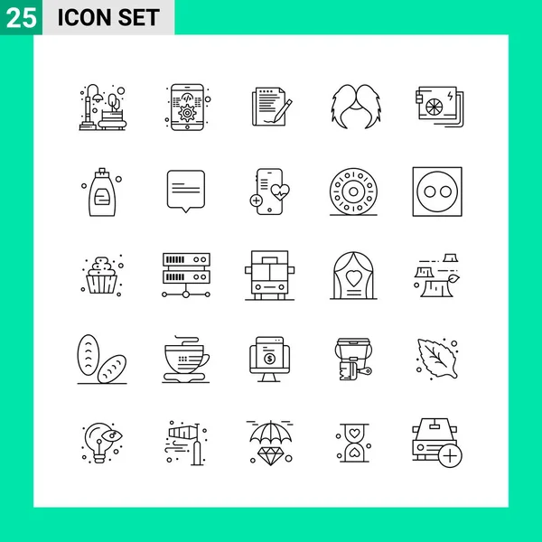 Conjunto Iconos Creativos Universales Simplemente Vector Ilustraciones Para Aplicaciones Web — Archivo Imágenes Vectoriales