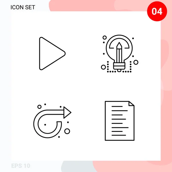 Conjunto Iconos Creativos Universales Simplemente Vector Ilustraciones Para Aplicaciones Web — Archivo Imágenes Vectoriales