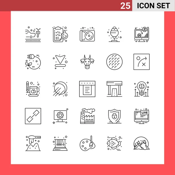 Conjunto Iconos Creativos Universales Simplemente Vector Ilustraciones Para Aplicaciones Web — Vector de stock