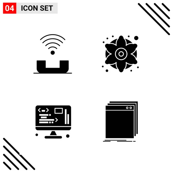 Conjunto Iconos Creativos Universales Ilustración Vectorial — Vector de stock