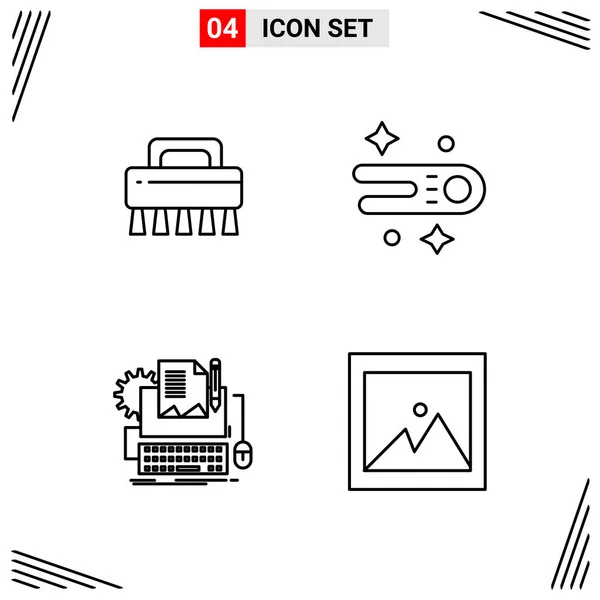 Set Universal Creative Icons Simply Vector Illustrations Web Mobile Apps — Stock Vector