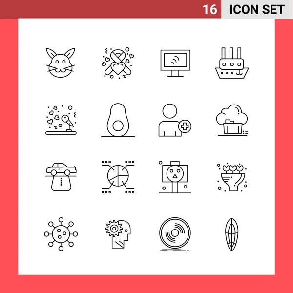 Set Universal Creative Icons Simply Vector Illustrations Web Mobile Apps — Stock Vector