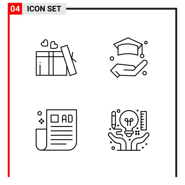 Conjunto Iconos Creativos Universales Simplemente Vector Ilustraciones Para Aplicaciones Web — Archivo Imágenes Vectoriales