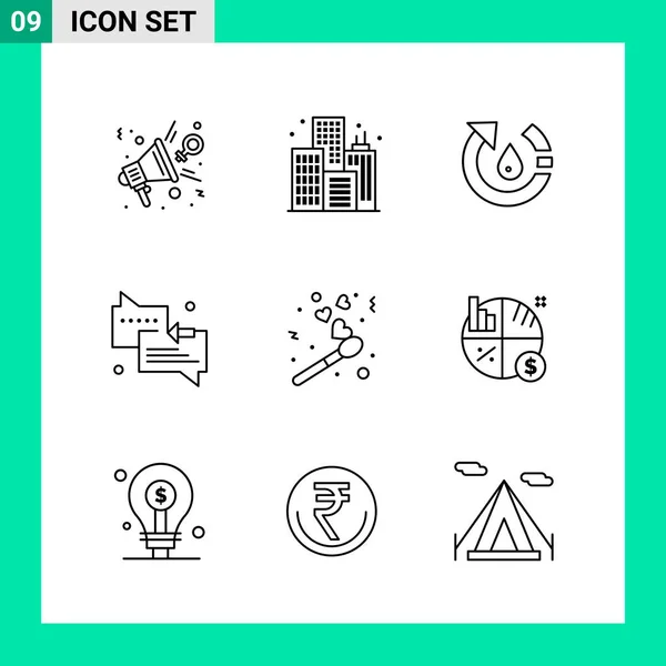 Conjunto Iconos Creativos Universales Simplemente Vector Ilustraciones Para Aplicaciones Web — Vector de stock