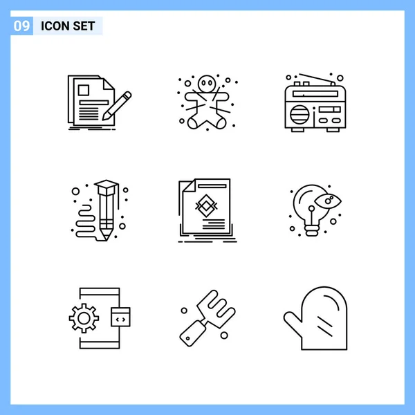 Set Universal Creative Icons Simply Vector Illustrations Web Mobile Apps — Stock Vector