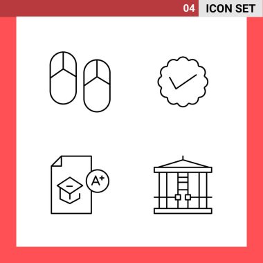 Evrensel yaratıcı simgeler kümesi, web ve mobil uygulamalar ve projeler için basit vektör illüstrasyonları  