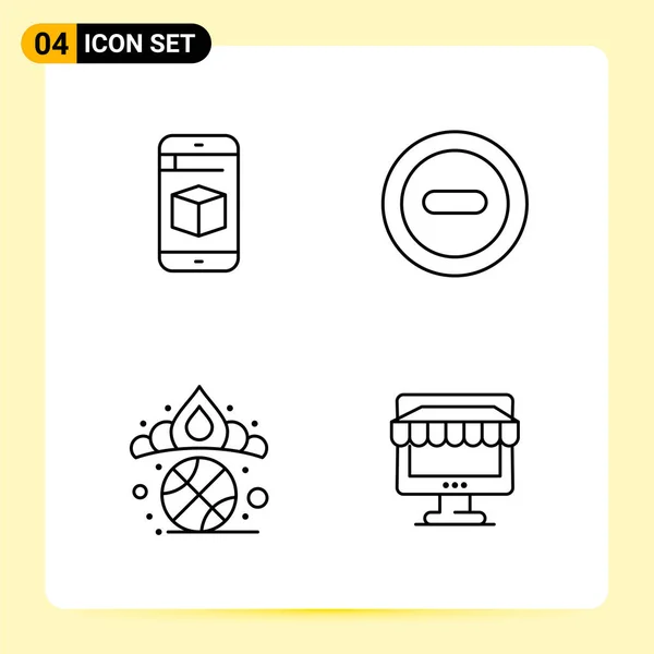 Set Universal Creative Icons Simply Vector Illustrations Web Mobile Apps — Stock Vector