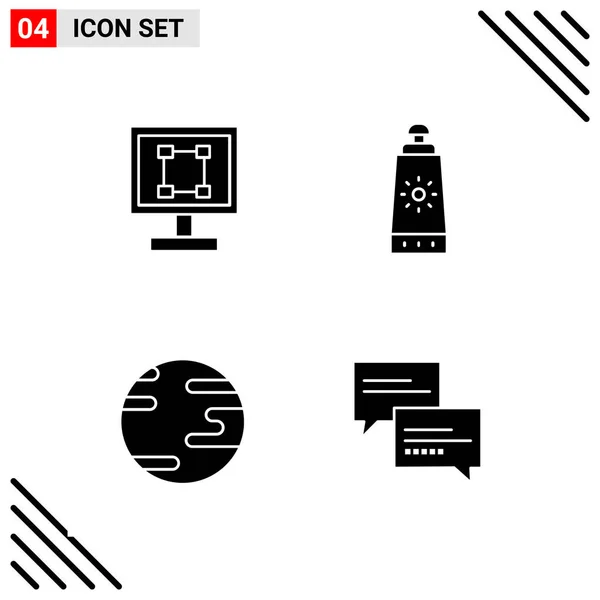 Set Universal Creative Icons Simply Vector Illustrations Web Mobile Apps — Stock Vector