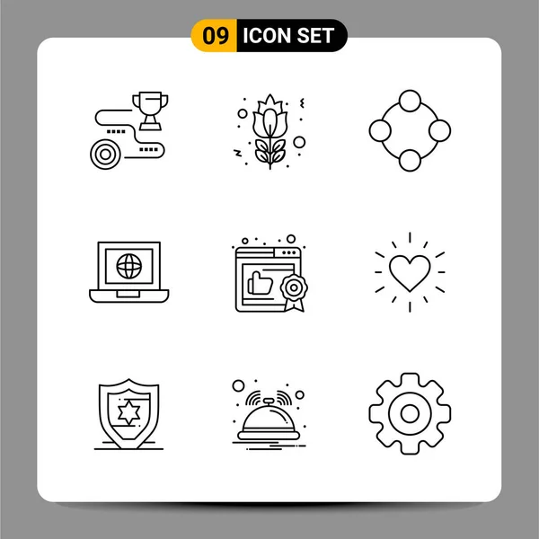 Conjunto Iconos Creativos Universales Simplemente Vector Ilustraciones Para Aplicaciones Web — Vector de stock