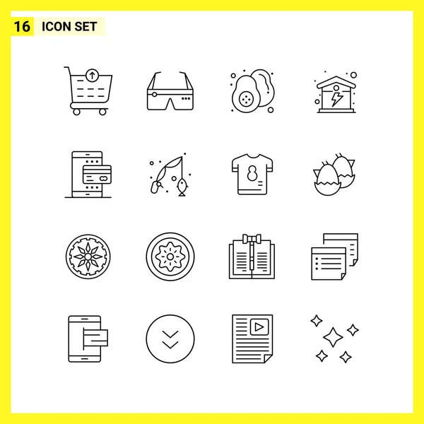 Conjunto Iconos Creativos Universales Ilustración Vectorial — Vector de stock