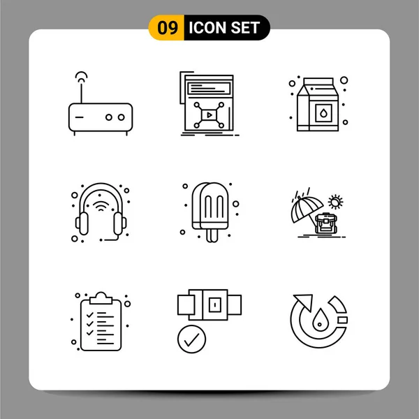 Conjunto Iconos Creativos Universales Simplemente Vector Ilustraciones Para Aplicaciones Web — Archivo Imágenes Vectoriales