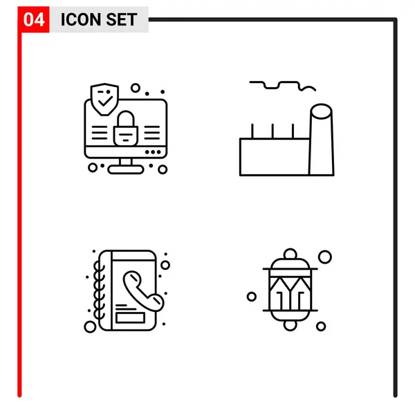 Set Universal Creative Icons Simply Vector Illustrations Web Mobile Apps — Stock Vector