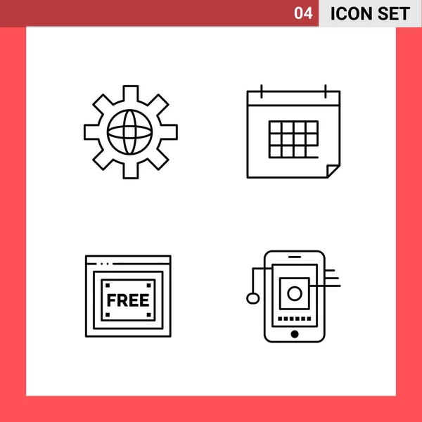 Set Universeller Kreativer Symbole Einfach Vektorillustrationen Für Web Und Mobile — Stockvektor