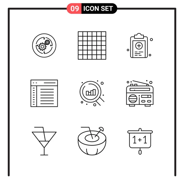 Conjunto Iconos Creativos Universales Ilustración Vectorial — Archivo Imágenes Vectoriales