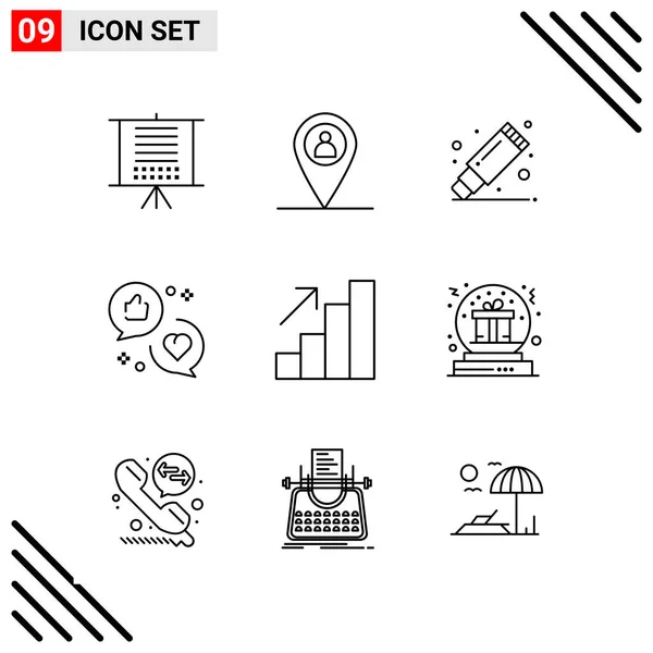 Conjunto Iconos Creativos Universales Simplemente Vector Ilustraciones Para Aplicaciones Web — Vector de stock