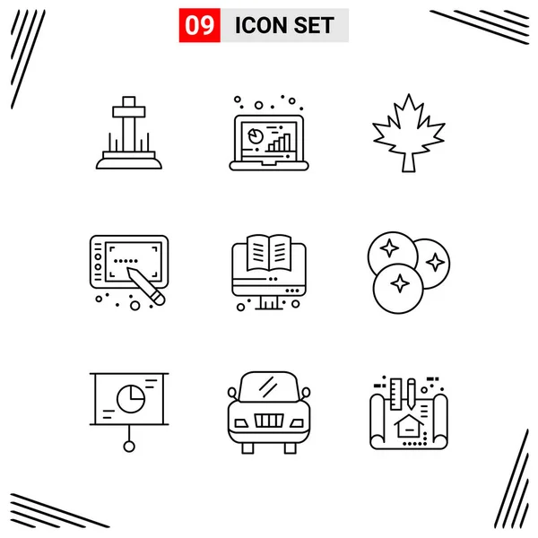 Conjunto Iconos Creativos Universales Simplemente Vector Ilustraciones Para Aplicaciones Web — Vector de stock